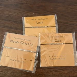 Morse Code “I Can” , Luck and Never Give Up bracelets